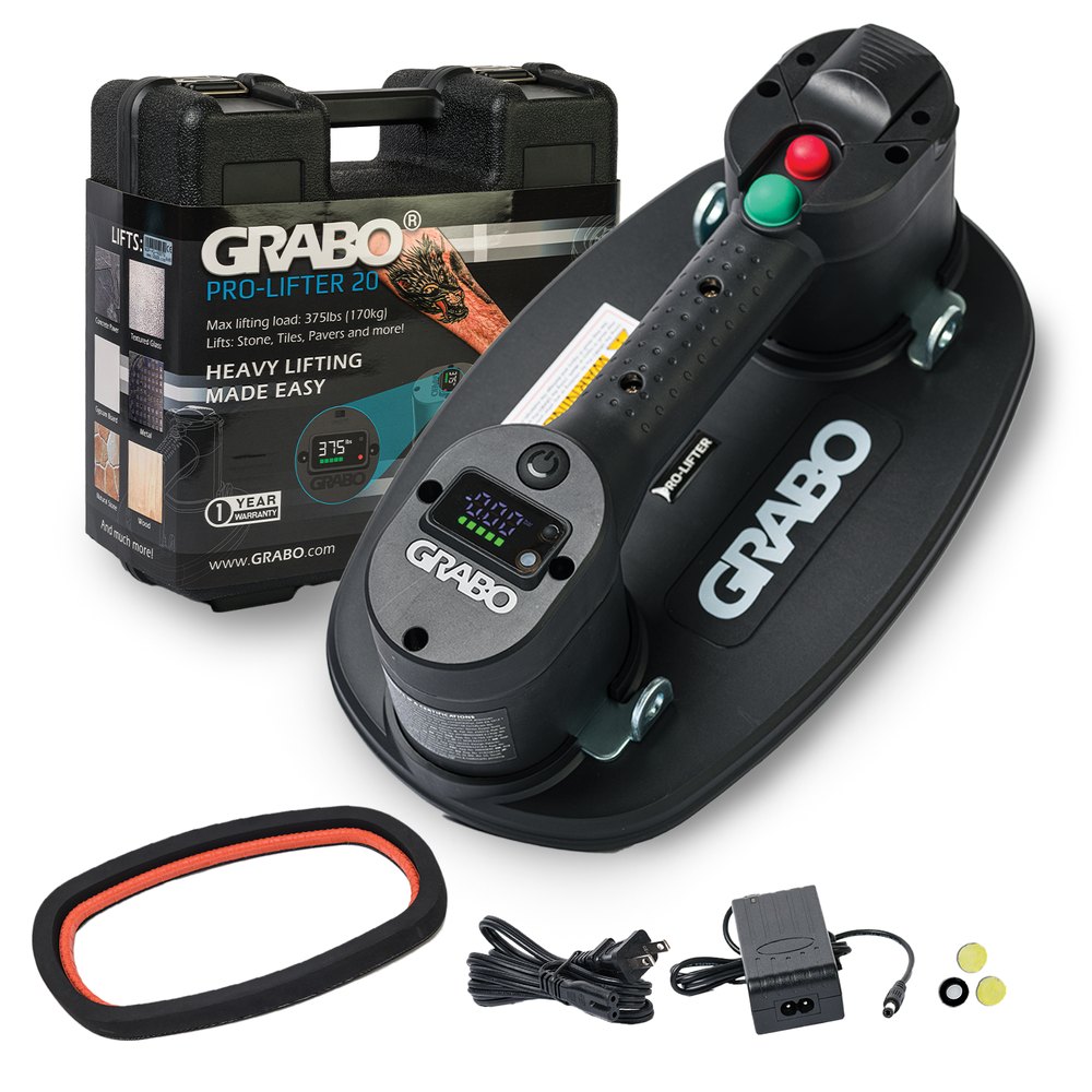 GRABO Pro Suction Gripster, Hardshell Case Kit, 375 lb, Tragbarer elektrischer Vakuum-Gripster, 20 L/min Pumpe, 375 lb, Hartschalenkoffer von GRABO