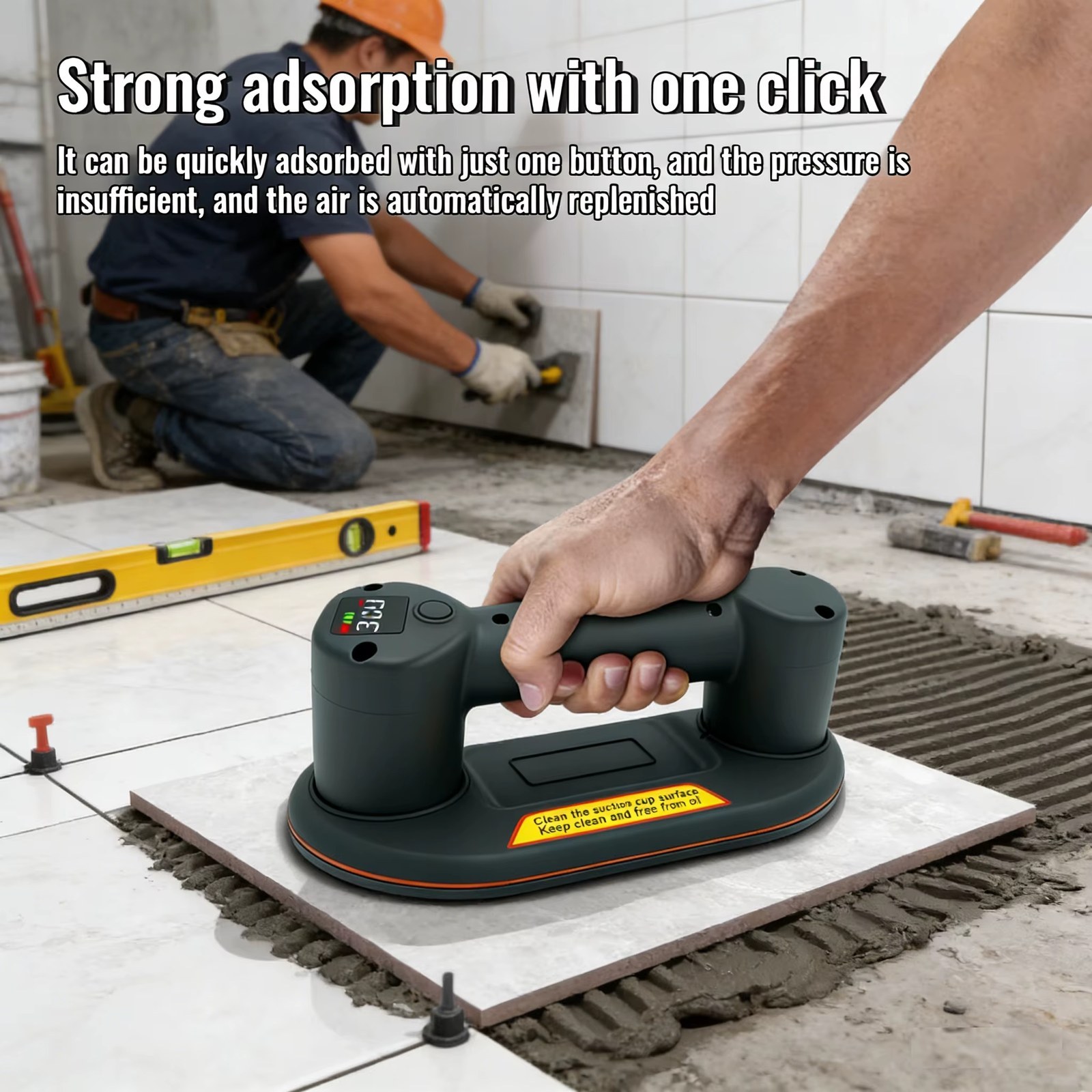 Electric Vacuum Suction Cup Lifter, 300 kg, USB Rechargeable, Handgeführter Akku-Vakuumheber, 300 kg von OEM (China direct)