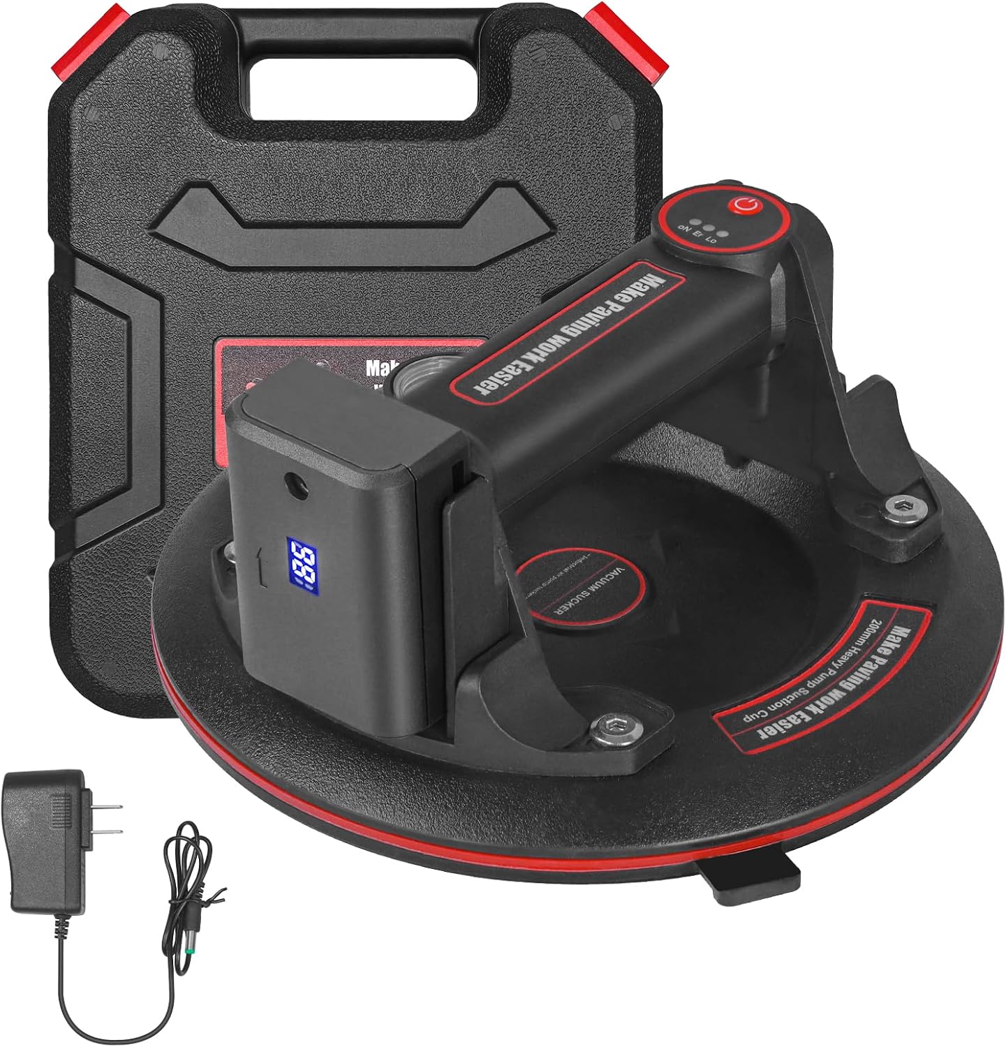 8in Electric Vacuum Suction Lifter Gripster, 272 kg, 3000 mAh Battery, Handgeführter Akku-Vakuumheber, runder Saugnapf, 8 Zoll (203 mm), 272 kg von White-label OEM