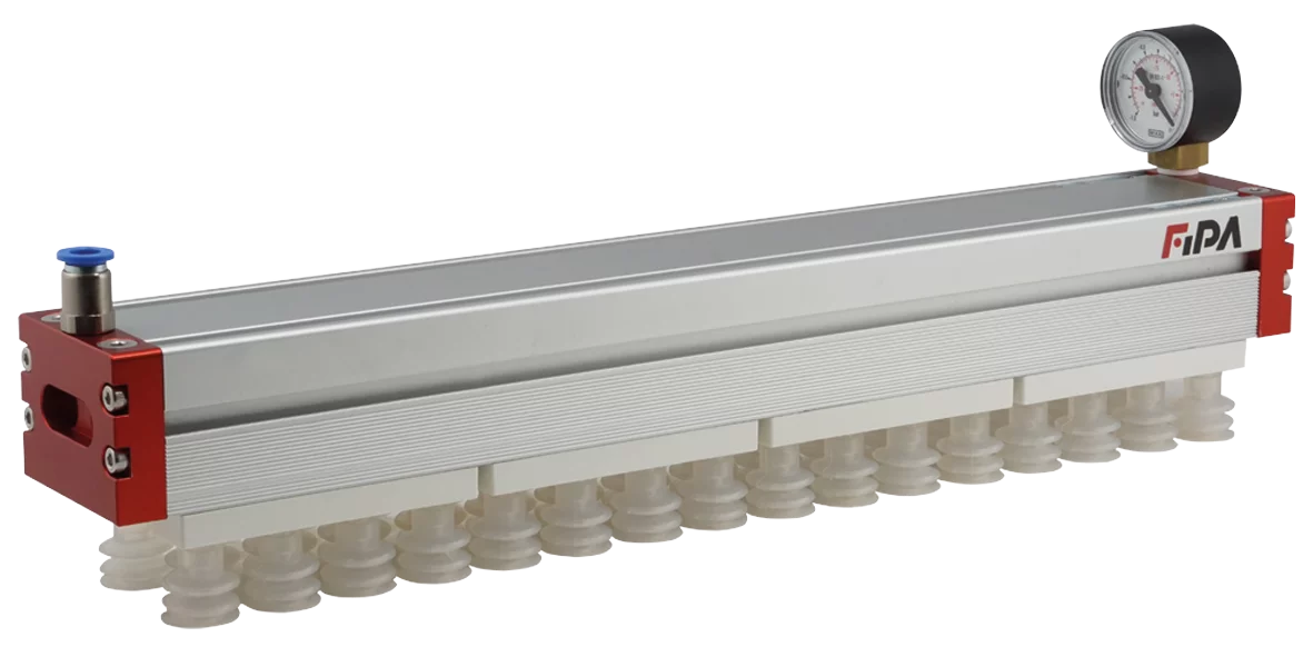 Area gripster FSG 1209 x 60 mm, with int. ejectors, flow reducers 1,0 mm, cups Ø20 mm SI – Fläche Gripster fsg 60 mit 20 mm Steckbecher von FIPA