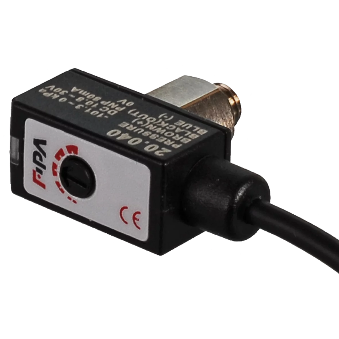 Digital mini vacuum switch, PNP function, measurement range: 0 to -1 bar – Mini-Vakuumschalter elektronisch mit digitalem Ausgang von FIPA