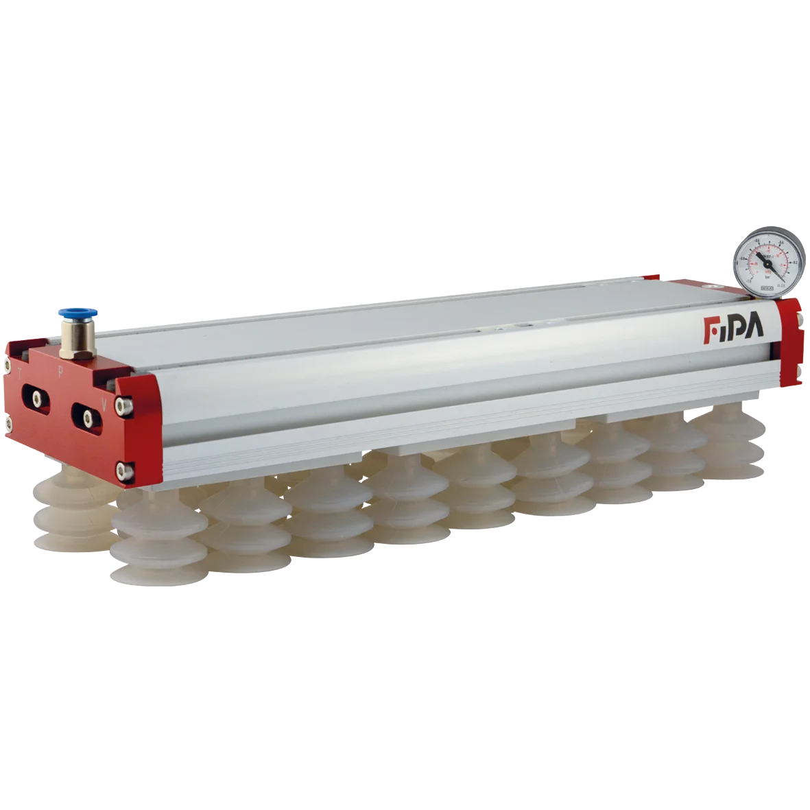 Area gripster FSG 434 mm, with internal ejectors, check valves, cups Ø40 mm SI – Fläche Gripster-130 mit eingesteckten Vakuumbechern Durchmesser 40mm von FIPA